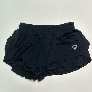 Black Women's Athletic Shorts with Logo